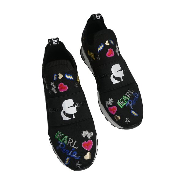 Karl Lagerfeld Shoes - Karl Lagerfeld MATTIA Embroidered Logo Eiffel Tower Etc Knit Shoes